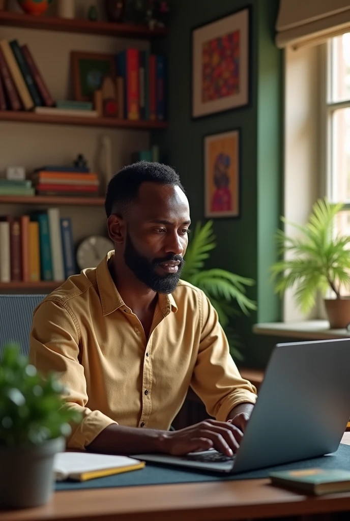 An Ethiopian man working crypto
