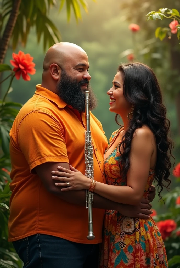 High Master , fat and bald and shorter Brazilian flutist, both in love 