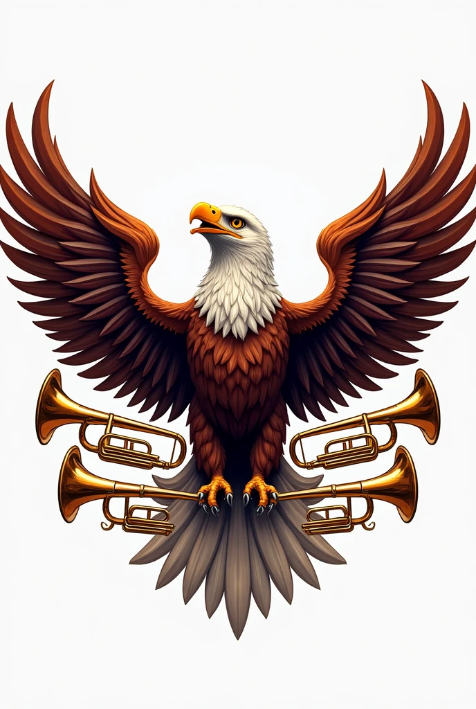 eagle with trumpets for logo