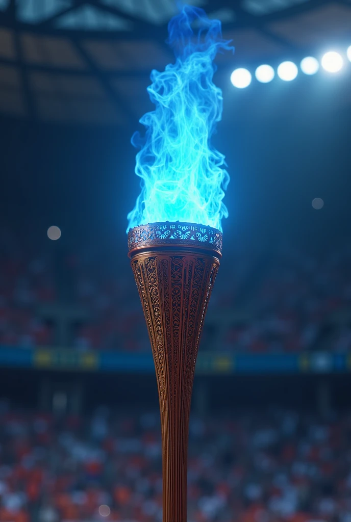 Olympic torch with blue flame