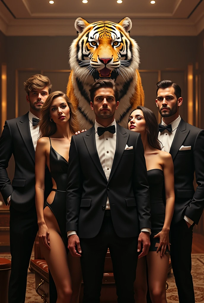 Men with hot girls and tiger