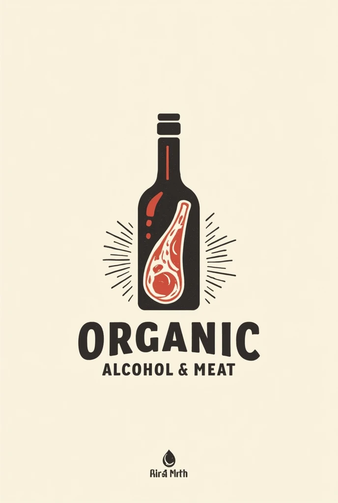 Make a really cool logo for a business that sells organic alcohol and meat