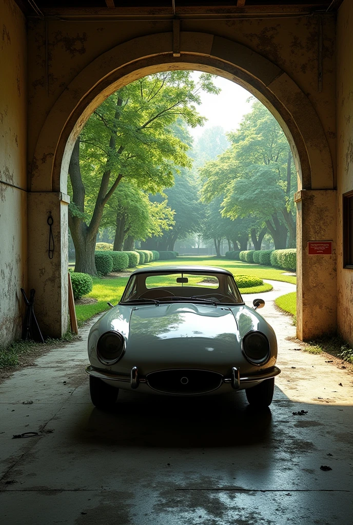 Old Villa garage room park a sports car image luck like real