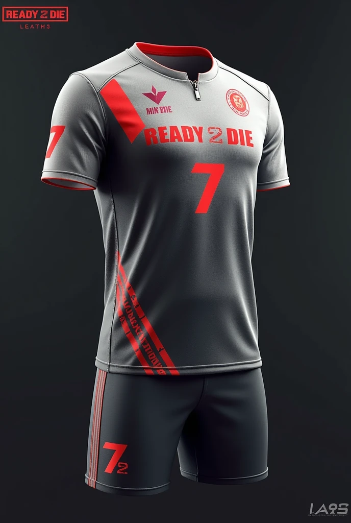 Ready 2 Die adlı pubg mobile ekibinin West adli oyuncusuna Esport jersey yap rolu İGL sade tasarıma önem ver forma numarası 7 