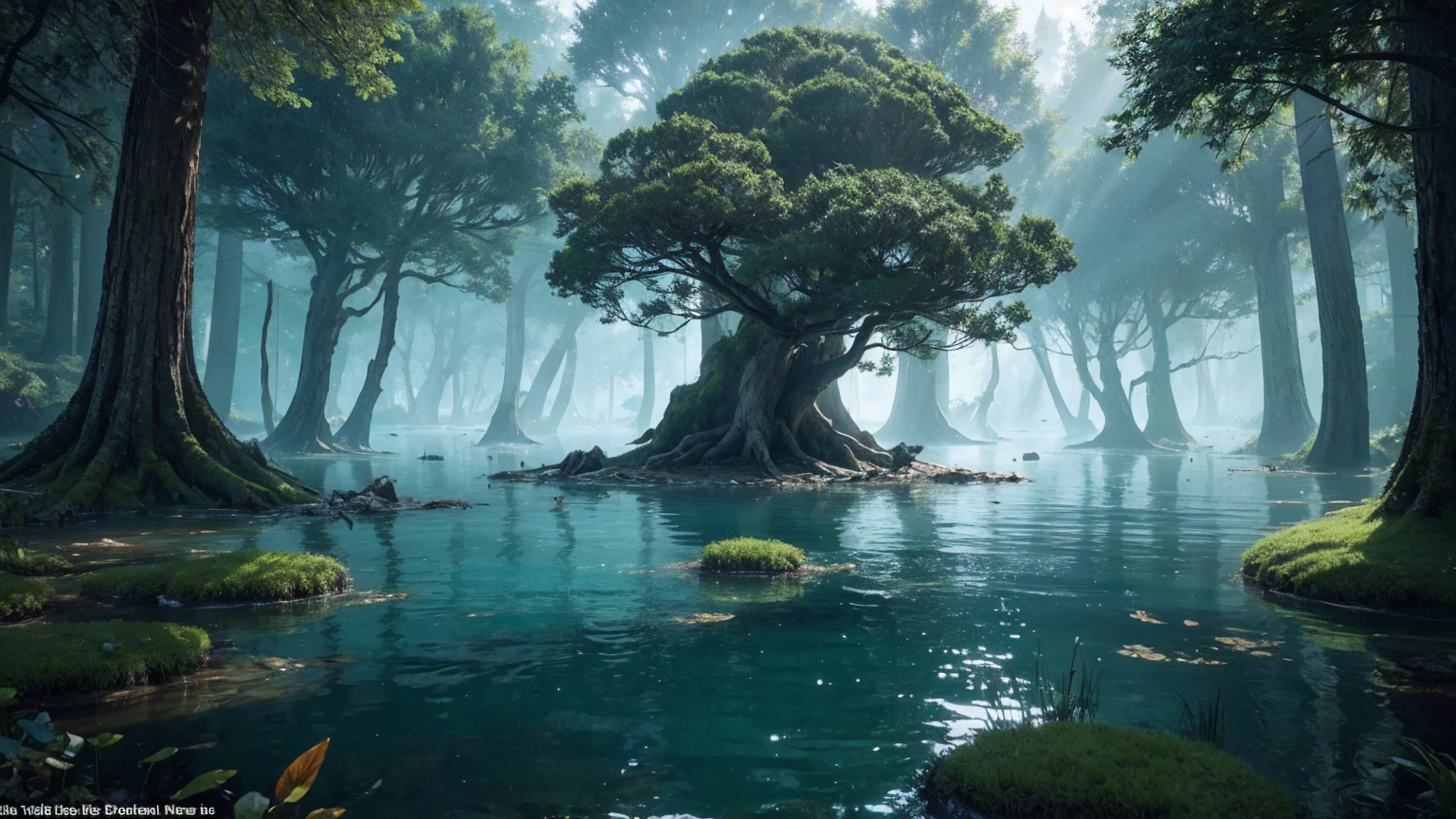 There is a big tree that is completely submerged in water., Magical environment, Fantasy forest environment, Underwater environment, Close-up movie aquatic scene, Mystical Forest Lagoon, Unreal Engine fantasy art, Underwater roots, Summer Unreal Engine 5, Fantasy forest landscape during daytime, nice environment, Unreal Engine 5 Environment, beautiful ancient forest, Fantasy environment, Fantasy tree, Underwater landscape, Ancient wood environment