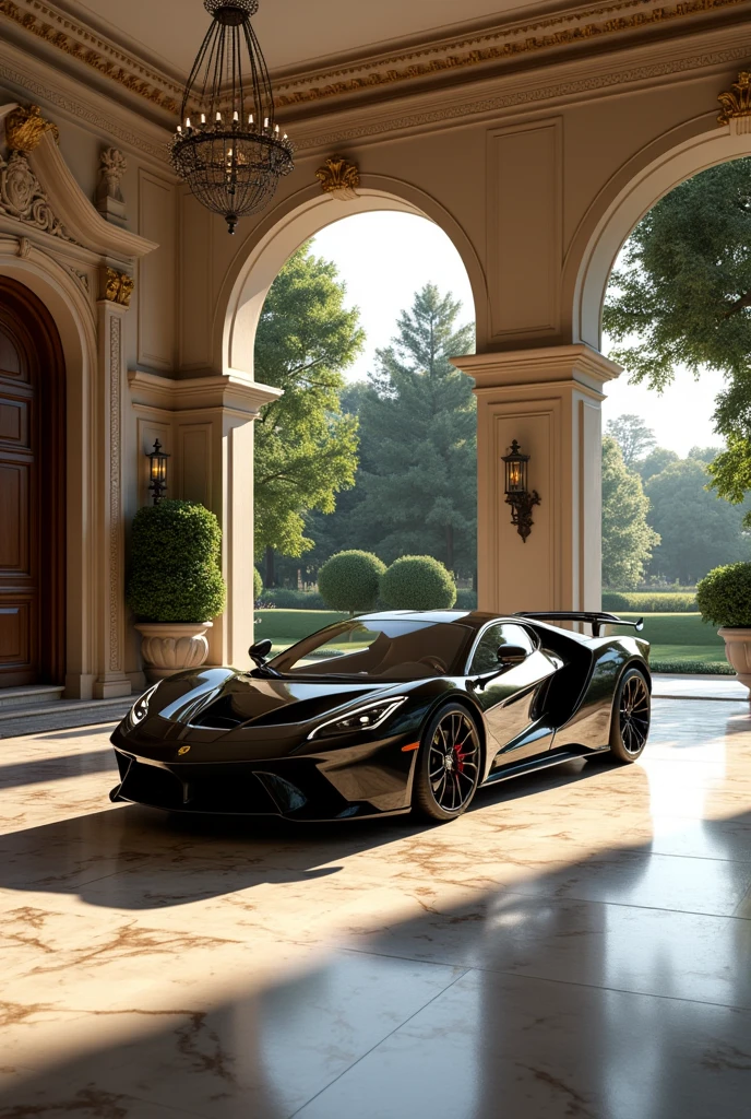 Villa garage room park a sports car image luck like real and villa note a luxury