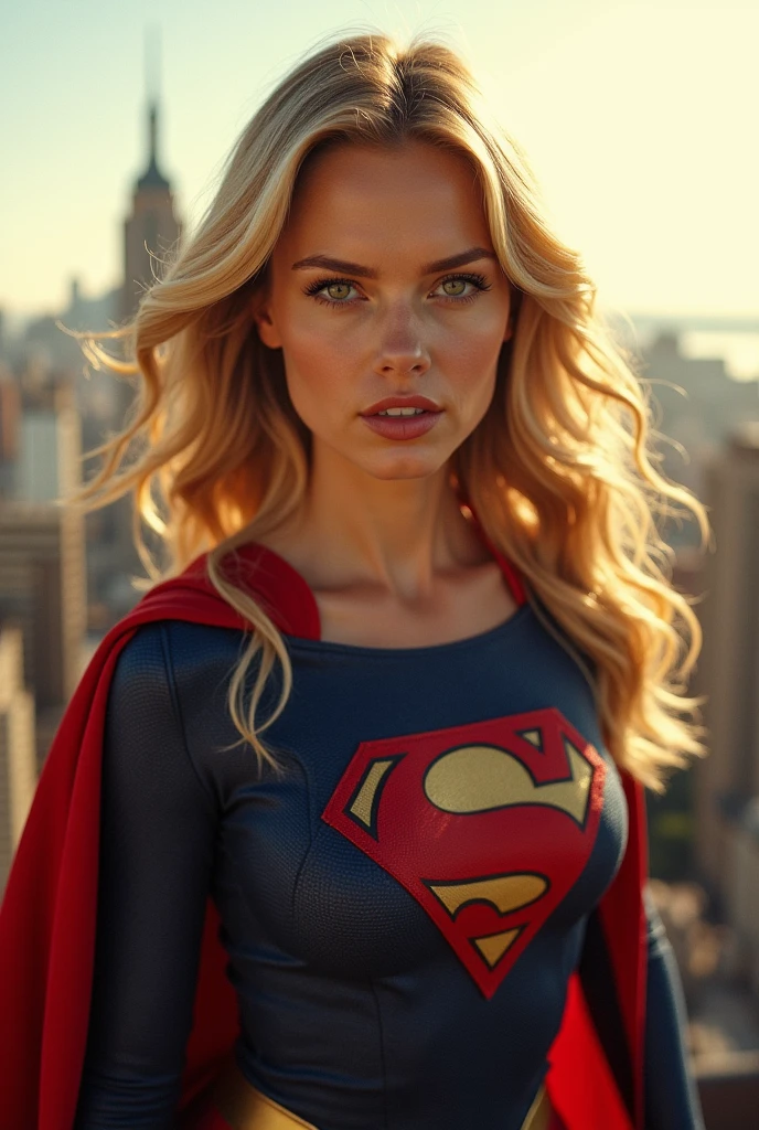 Charlize Theron as Supergirl, 1950's super panavision 70 film stock, beautiful cinematography