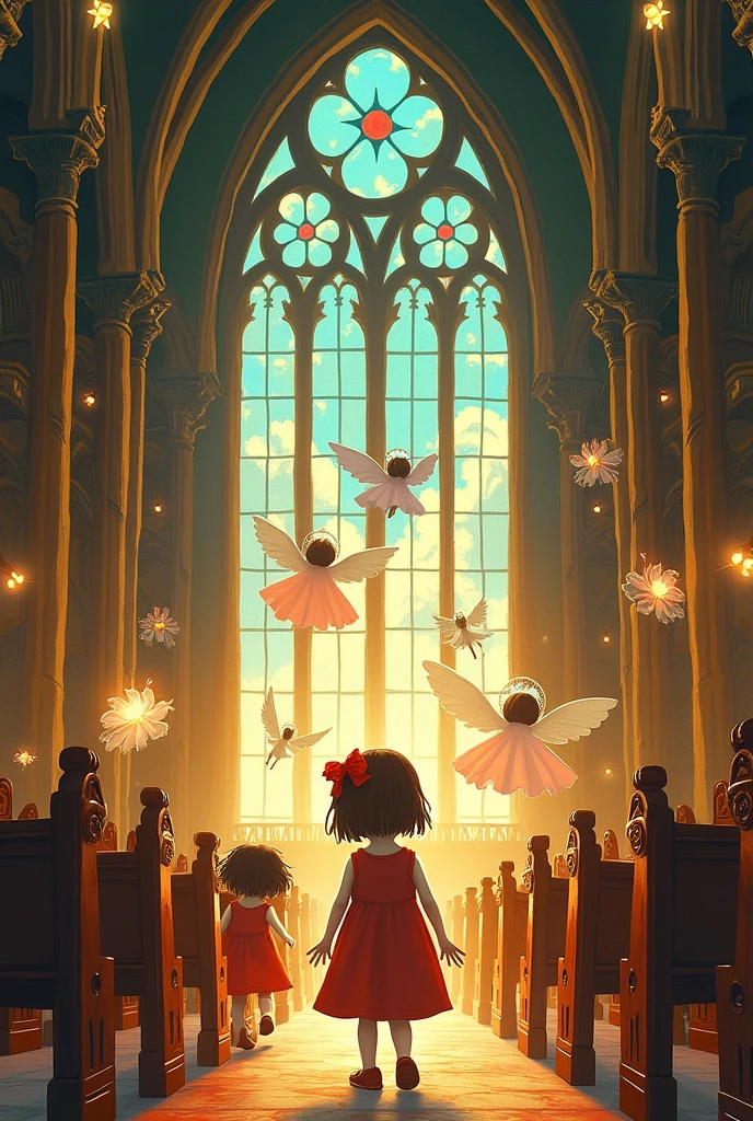Children's drawing in church
