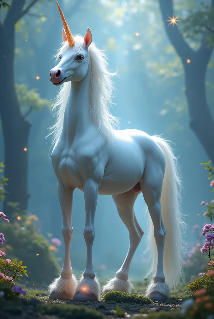 Create the image of a unicorn with 5 legs