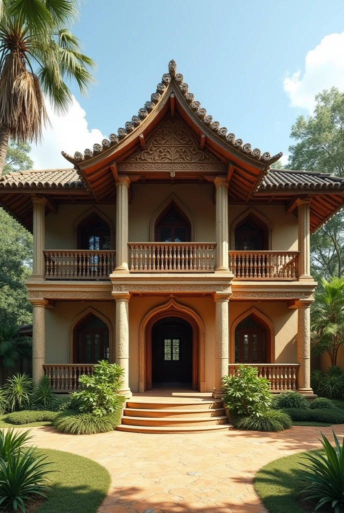 Examples of traditional vernacular architecture in the dry humid climate (view from front)