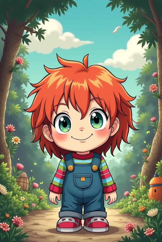 comics, Very detailed, Cute Chucky Male Ghibli Studio Style