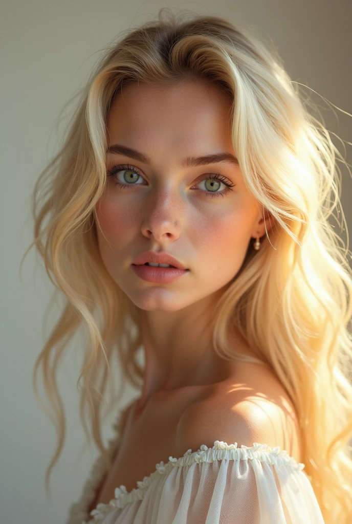 nerdie blonde girl beauty