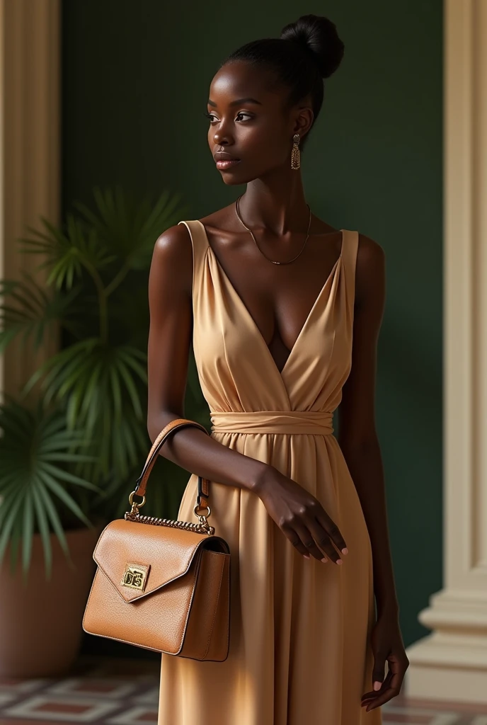 african elegant woman with elegant bag