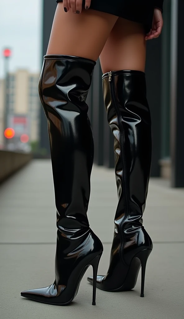 Stiletto over-the-knee boots,