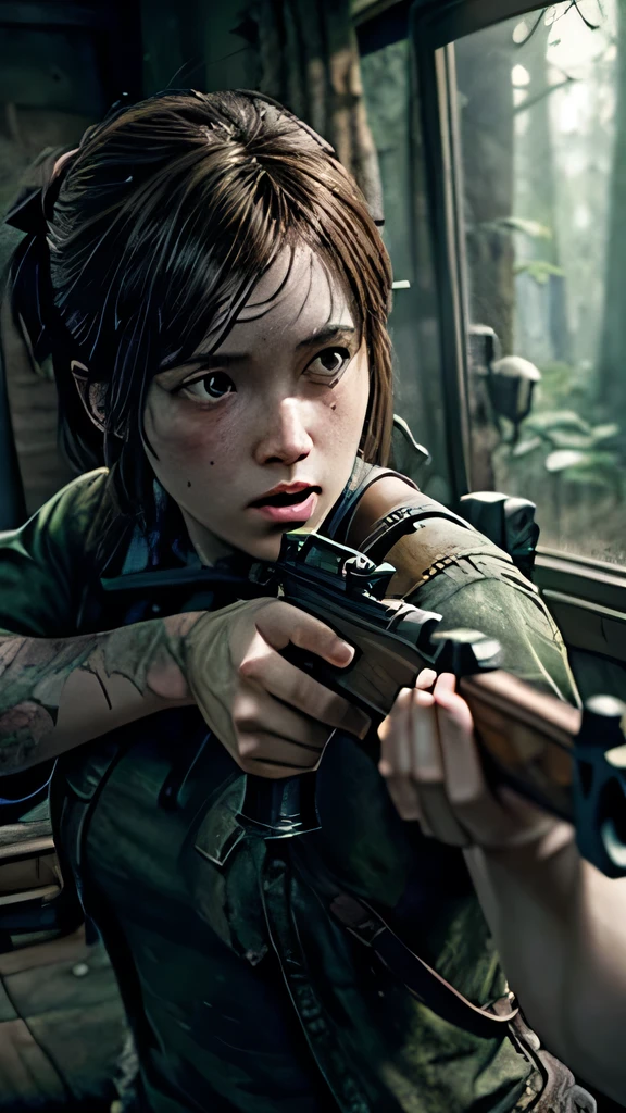 Ellie, from the game: The Last Of Us Part 2, Aiming with a bow