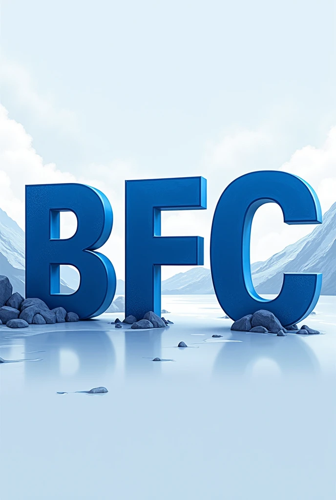 BFC lettering in blue and white