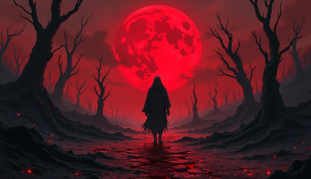 Land of blood
,blood moon
People suffering
