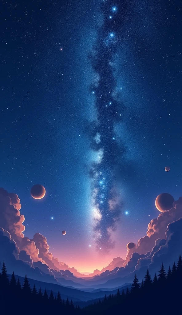 Starry night sky as space element (illustration) ( best quality) (masterpiece) 