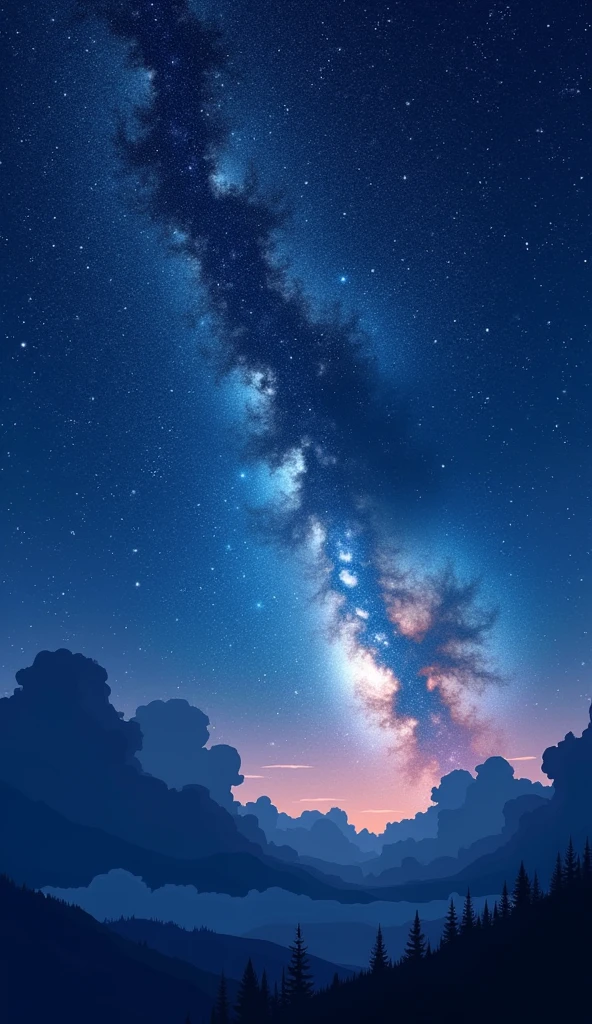 Starry night sky as space element (illustration) ( best quality) (masterpiece) 