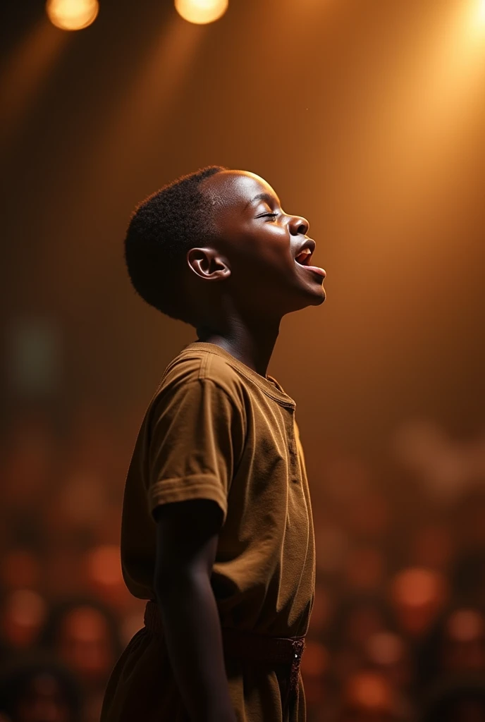 African boy ??? crying singing on agt stage fully face 