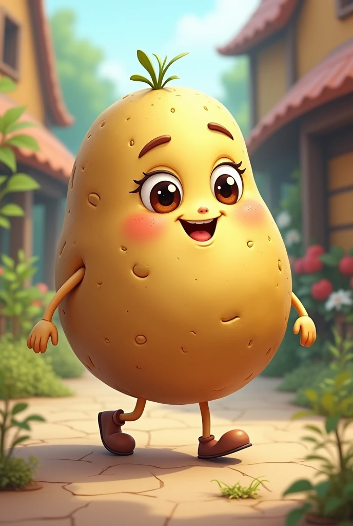 Walking Super smart potato cute cartoon 