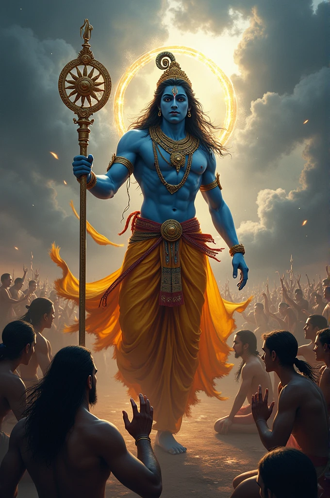 The lord krishna save the men for devil 