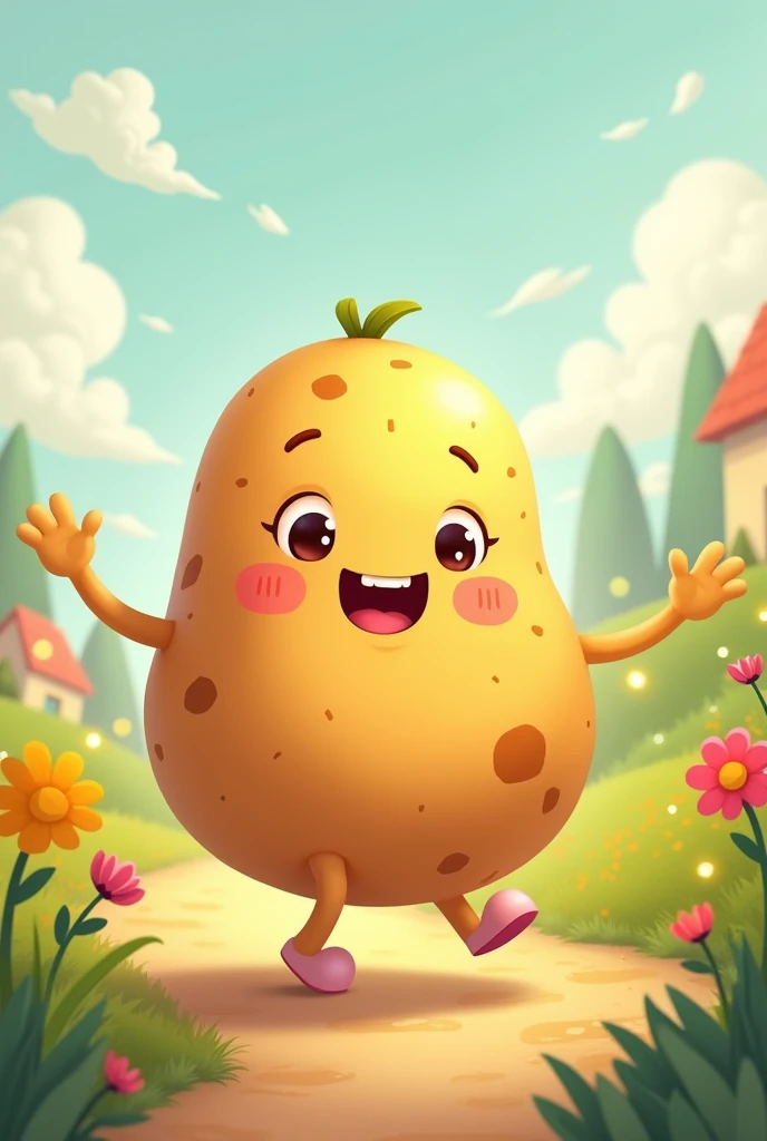 Walking Super cute potato cartoon 