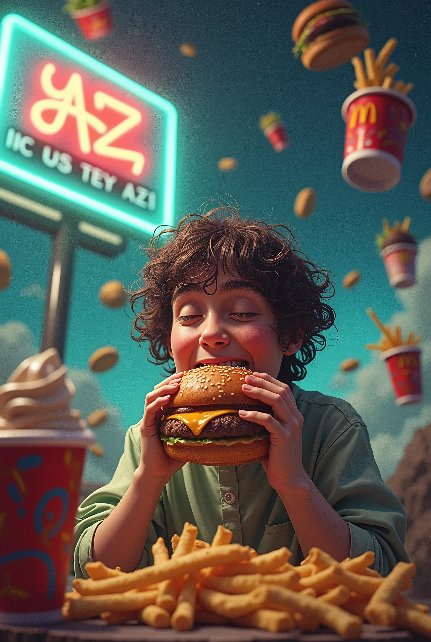 Marijuana eating fast food