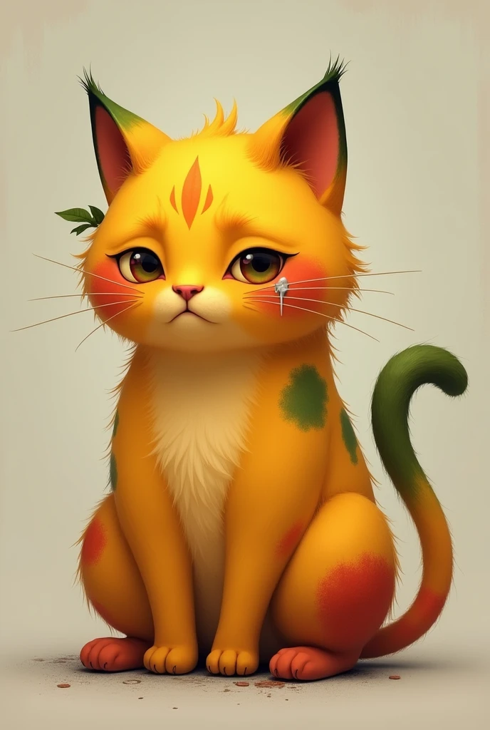 A sad mango cat