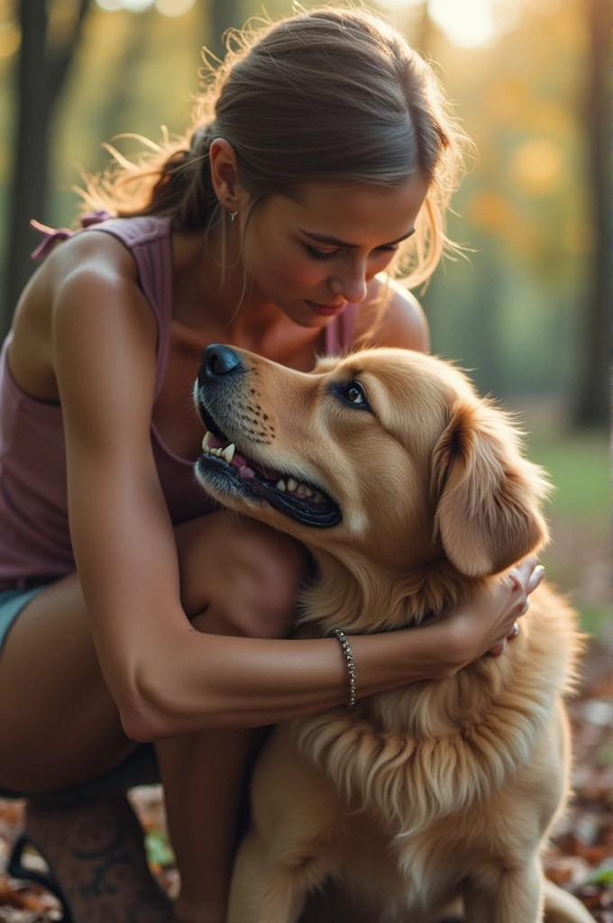 Woman getting humped by dog