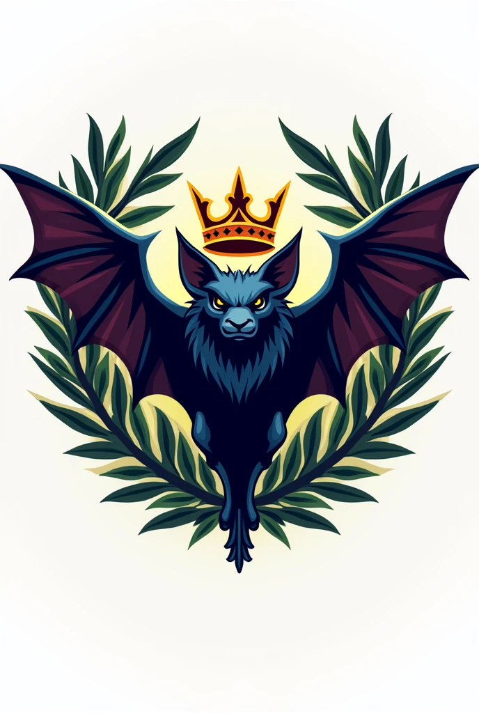 A logo for a football team that contains a bat, a crown and some olive tree not so gloomy simpler