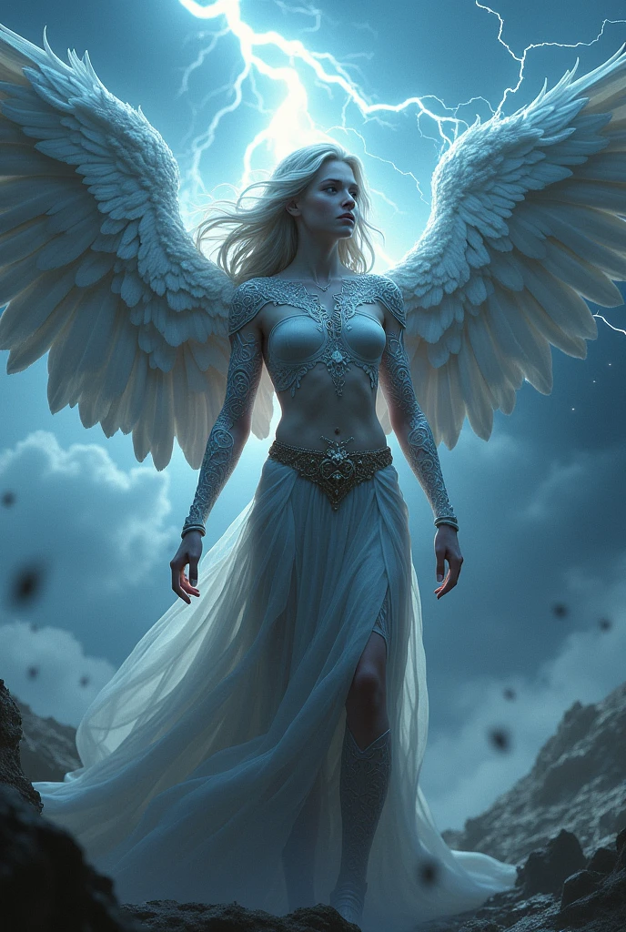 a woman with thunder power and wings 