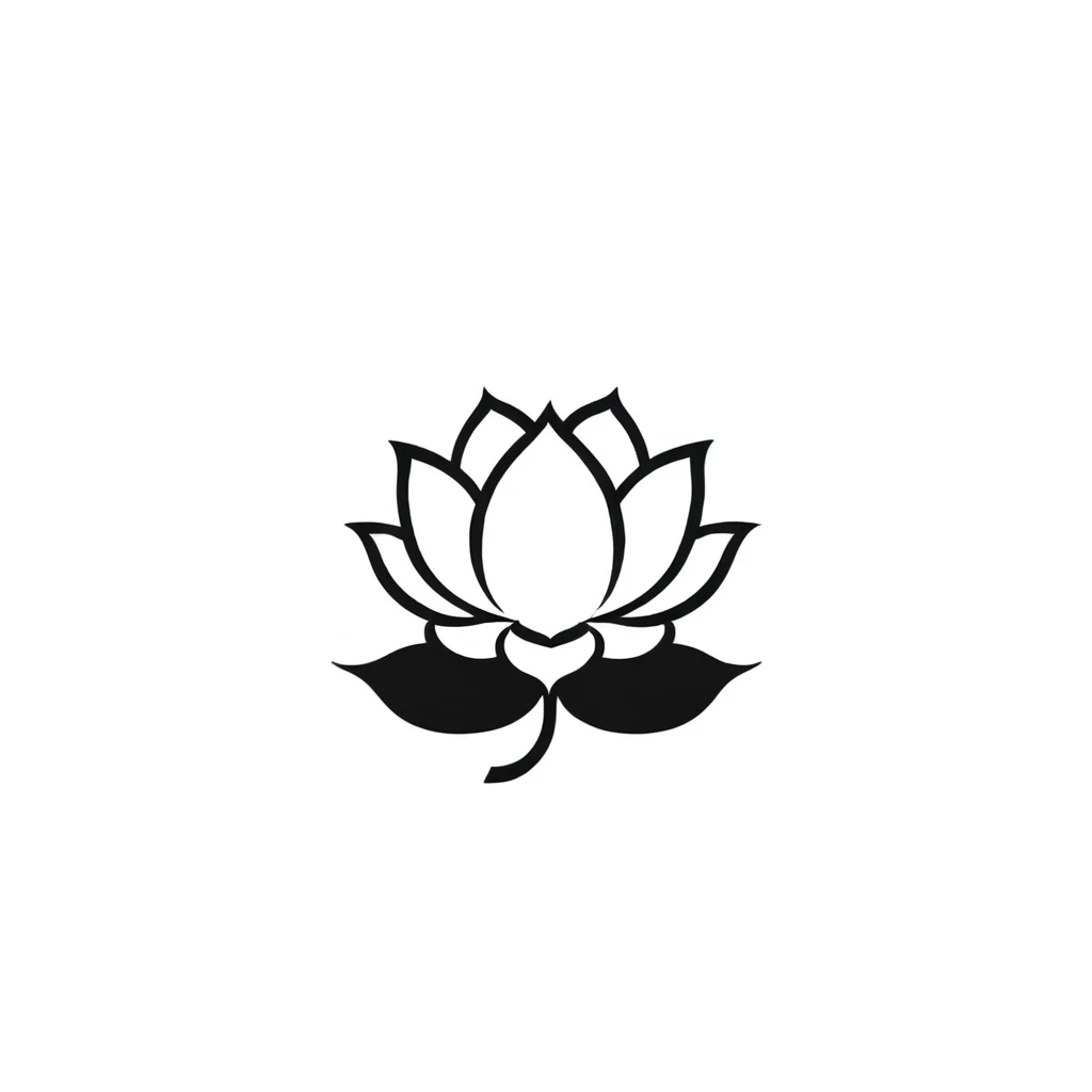 a black silhoutte of lotus