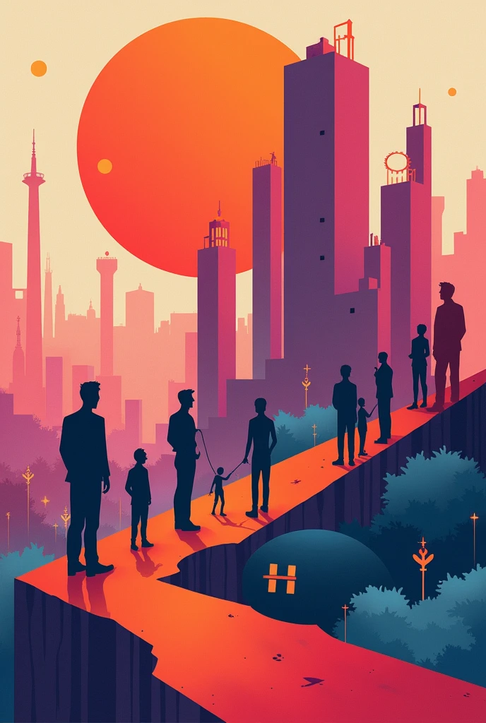 Scientific management give poster in pink purple Orange red blue