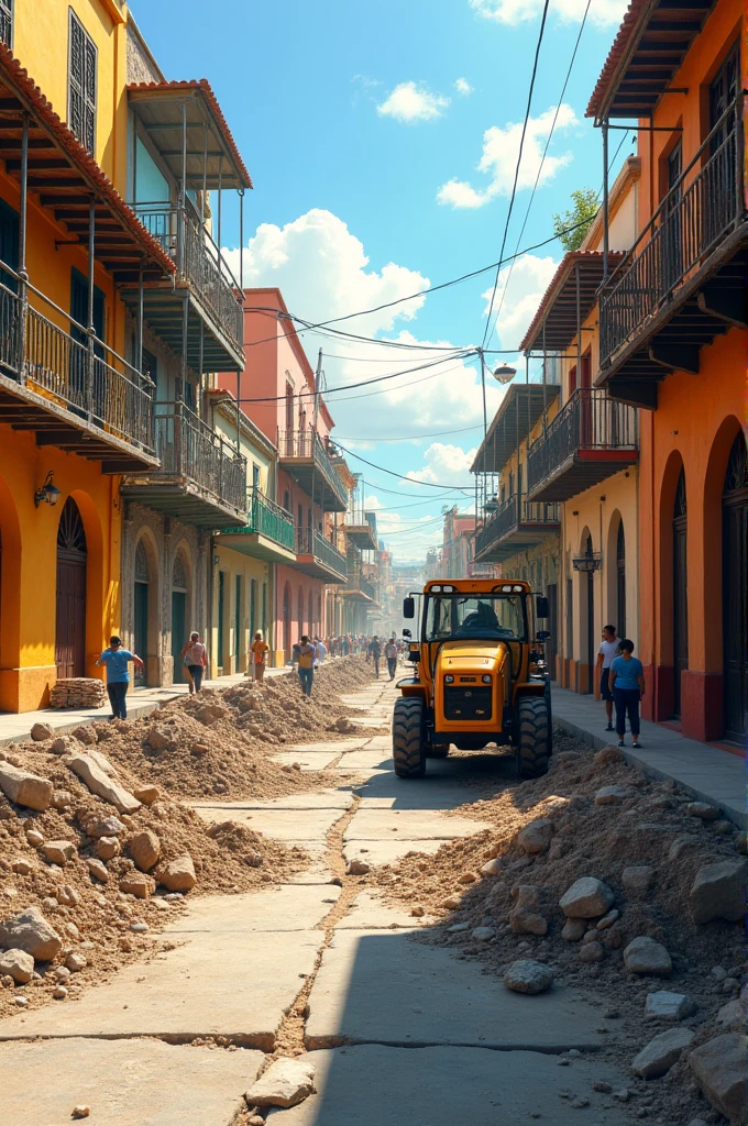 Campeche under street repair