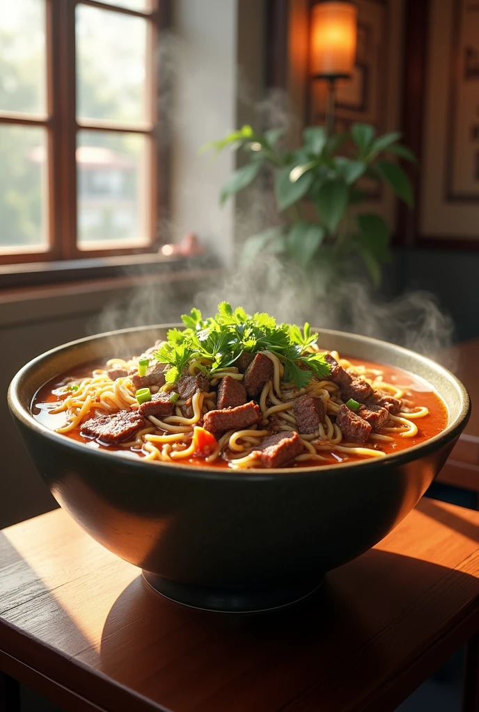 1 giant bowl of beef noodle soup