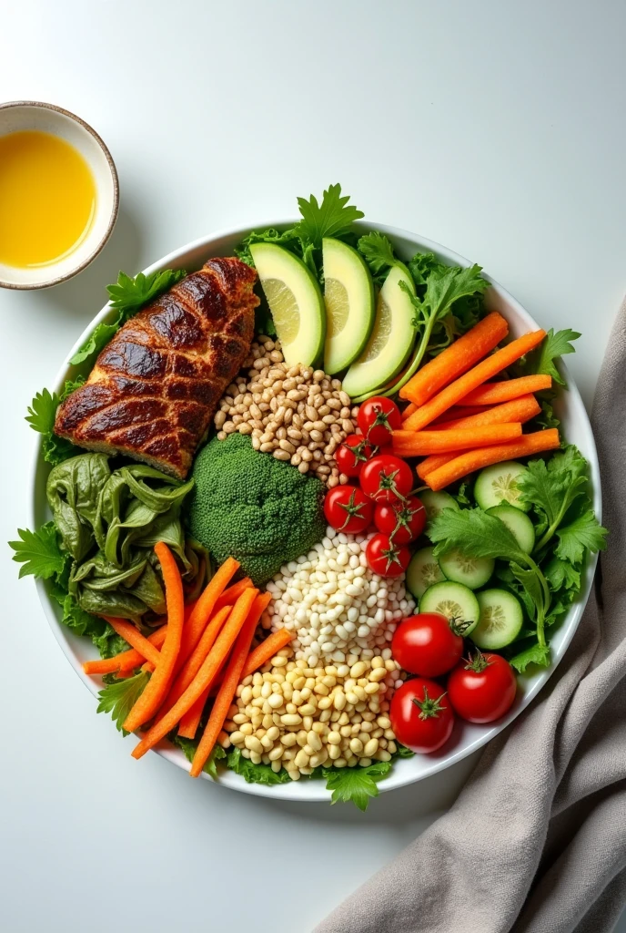 A big plate with healthy food