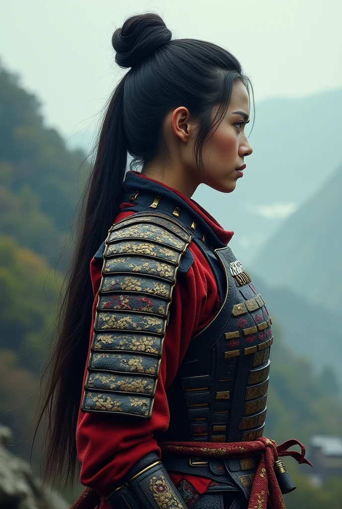 samurai woman profile looking to the side