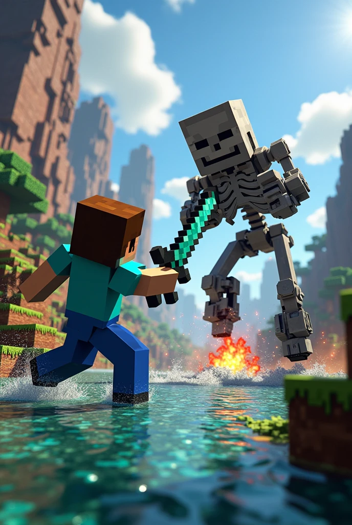 Stwórz Minecraft z dowma postaciami walczącymi ze sobą