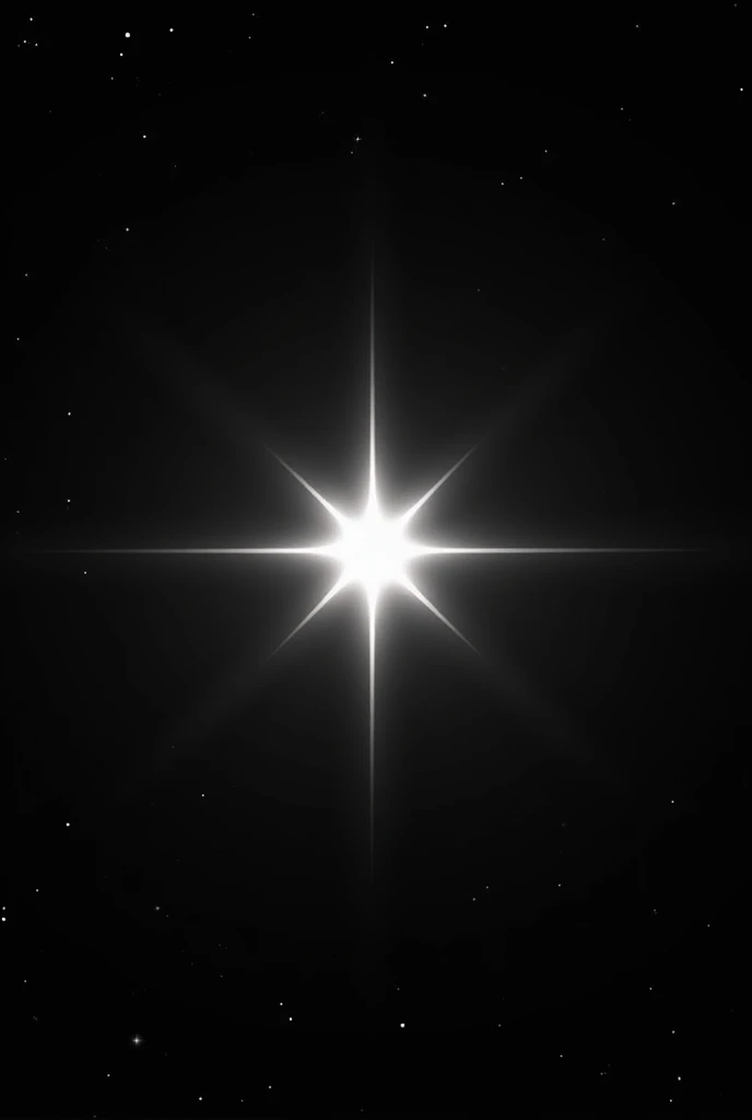 A star in the sky that feels cold,
lively, black and white