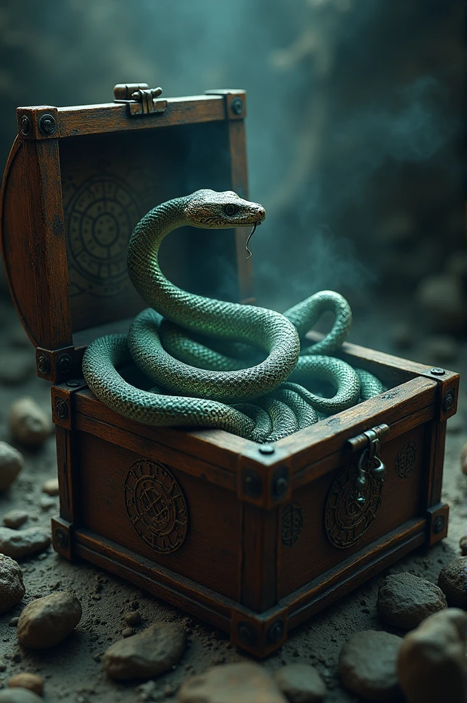 Box with snake sieve