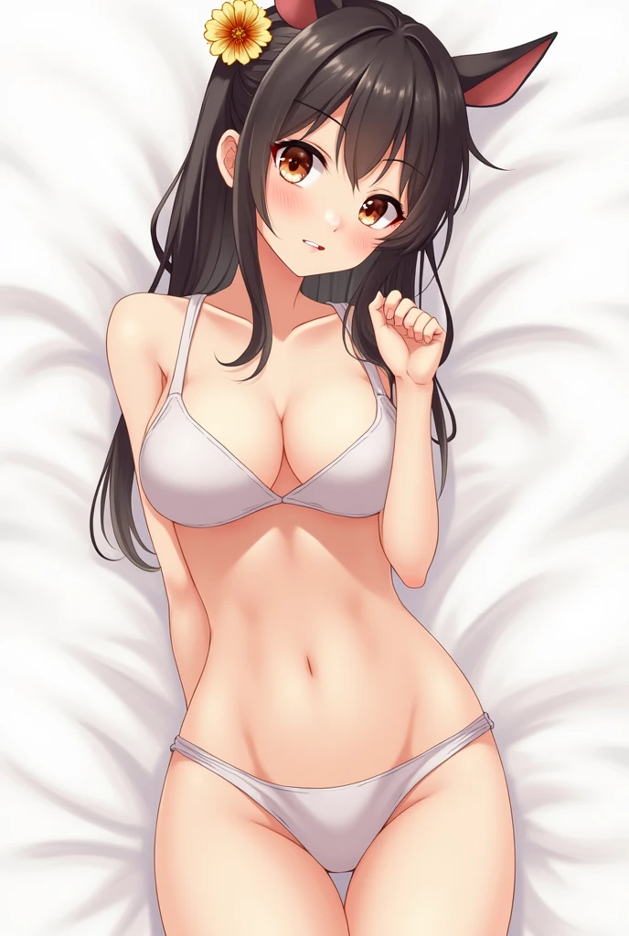 Anime girl without clothes  uncensored  from front without bra and underwear 