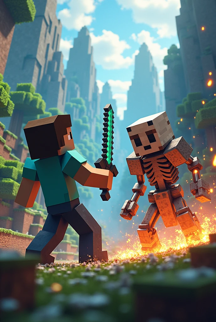 Stwórz Minecraft z dowma postaciami walczącymi ze sobą