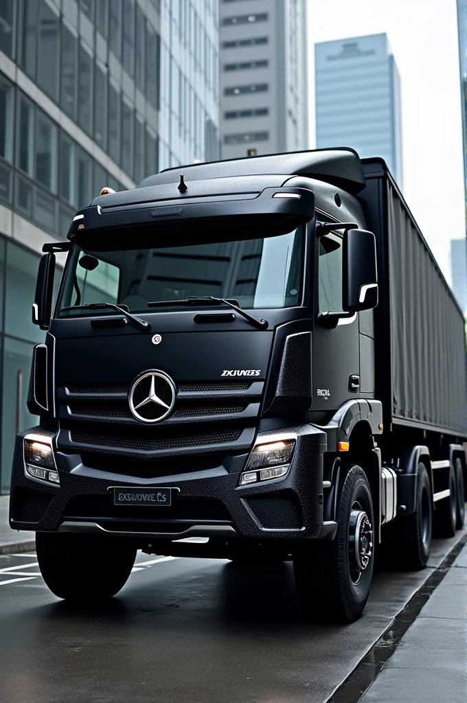 Black Mercedes Benz truck