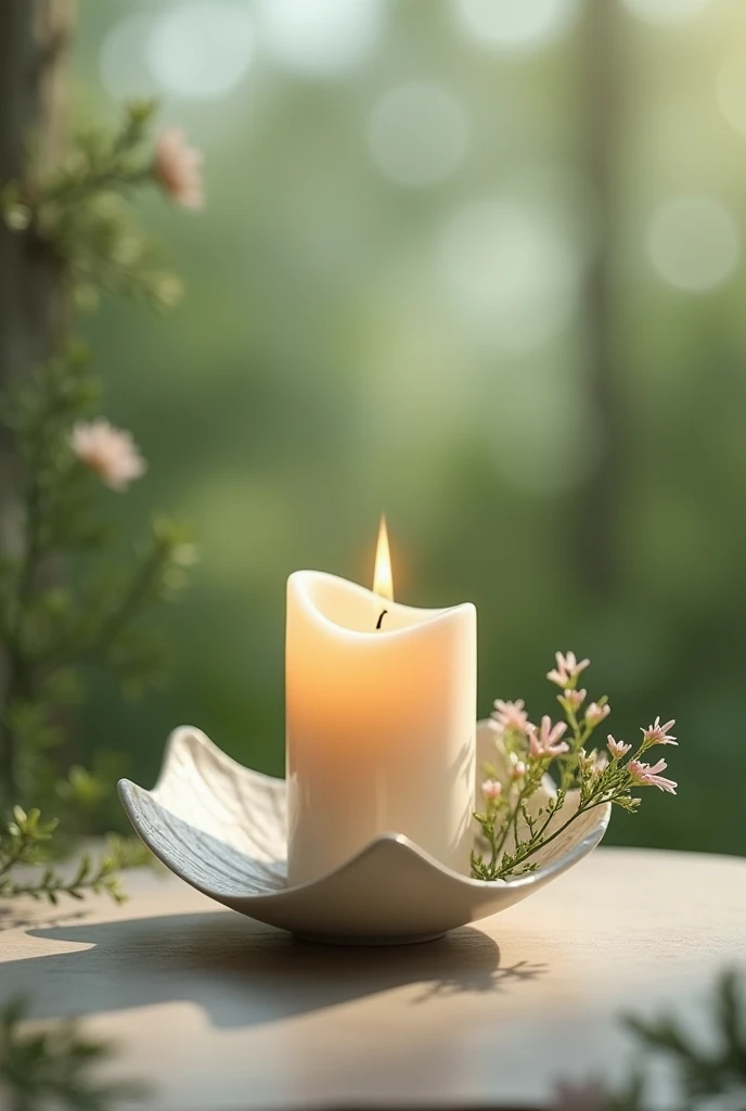 Create a candle holder inspired by nature, make it easy to draw