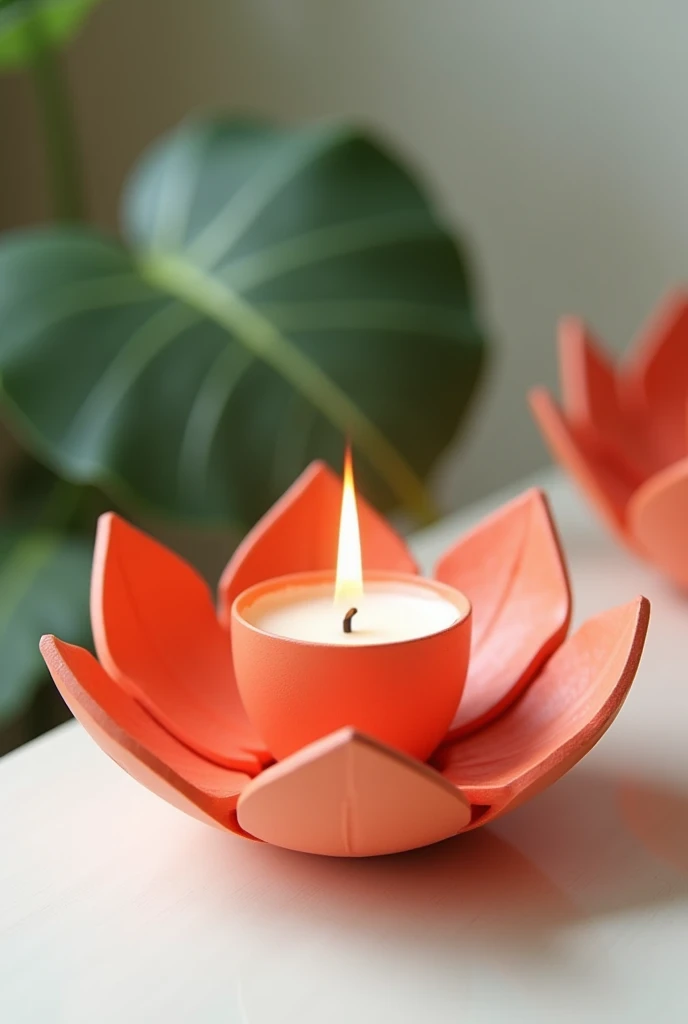 Create a candle holder that looks like a gumamela, make it easy to draw