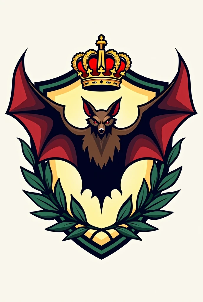 A logo for a football team that has a Noctulo , a Spanish crown, two olive trees, and that I know how to do it like those in the Spanish league, that has a shield behind it