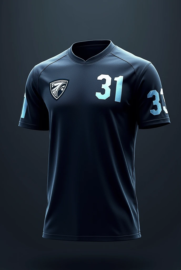 Create a simple Esport jersey in dark colors for the gamer team called Ready 2 Die, with the nickname Crow, Fragger, number 31