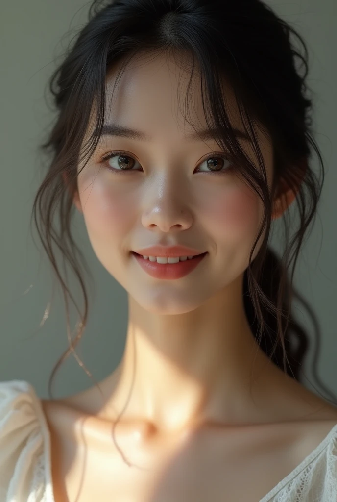masterpiece, Highest quality, 8k, disorganized person, (Upper Body:1.4), White shirt, Beautiful girl, Beautiful face, Looking at the audience, smile, Ultra-realistic, High resolution, picture, chromatic aberration, The focus was clear, High resolution, Face Light, Dynamic Lighting, Cinema Lighting, Professional Shadow,Bunny girl,  Best details, Very detailed, Super detailed, Finely detailed, Real Skin, Delicate facial features, Detailed face and eyes, Sharp pupils、Realistic students
