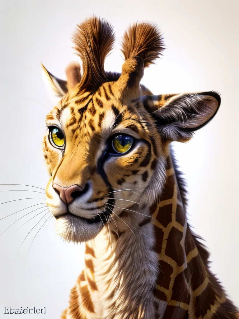 there is a cat sitting on a white surface looking at the camera, a pastel by Elizabeth Charleston, flickr, mingei, cat giraffe hybrid, the cat looks like giraffe, very handsome, spotted ultra realistic, cat dog hybrid, has a very realistic look to it, sora as a cat, tabaxi male, high-resolution photo, a handsome